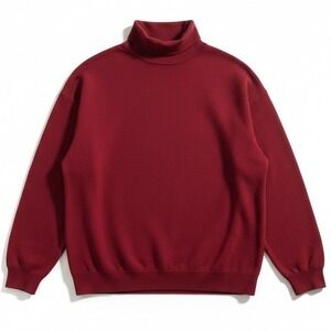 Gulf Traders Red Turtleneck Sweater, Cotton Long Sleeve Knit Pullover, Men's XXL